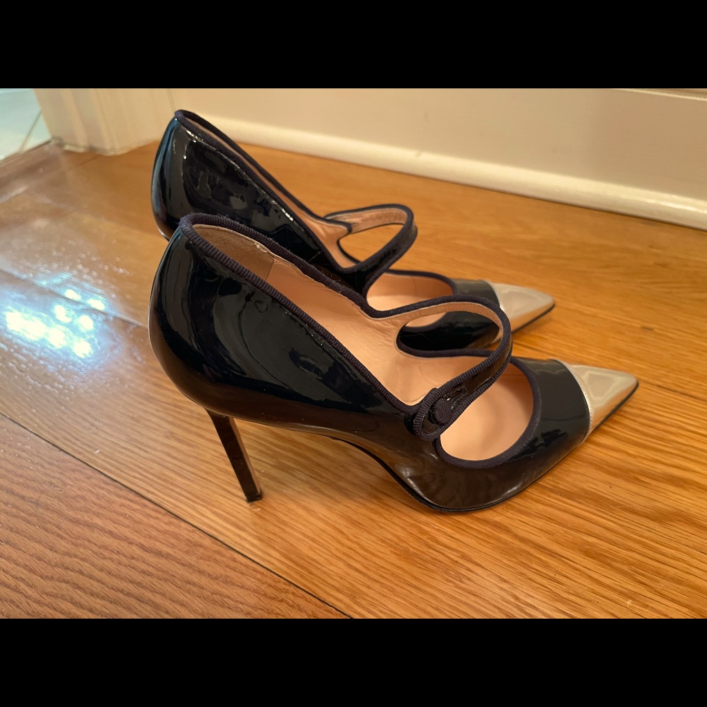 Manolo Blahnik Silver Tip Mary Jane Shoes